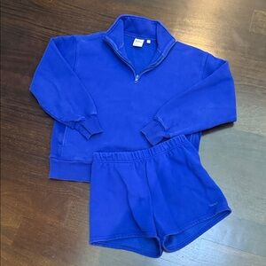 TNA Sweatfleece Quarter-Zip Pullover and Shorts Set